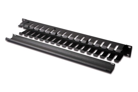 Organizer kablowy, dukt 19'' 1U, W/40xG/70, czarny (RAL 9005)