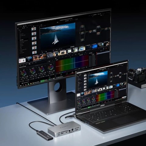 Kabel przewód USB-C USB4 Thunderbolt5 80Gbps 240W 1m - czarny