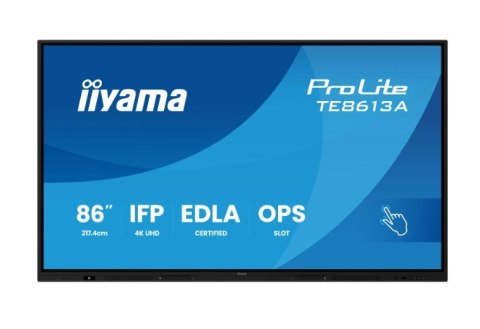 Monitor interaktywny 86 cali TE8613A-B2AG INFRARED,40pkt,IPS,4K,7H,500cd/m2, WiFi,USB, ANDROID 14, Google EDLA,2x20W, UCHWY