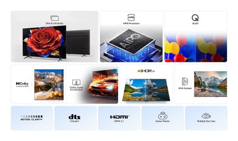 Telewizor TCL 55P7K QLED 55'' 4K Ultra HD Google TV Dolby Atmos DVB-T2 Metaliczny