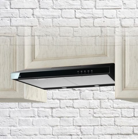 Okap do zabudowy AKPO WK-7 K GLASS 60 cm | LED | czarne szkło