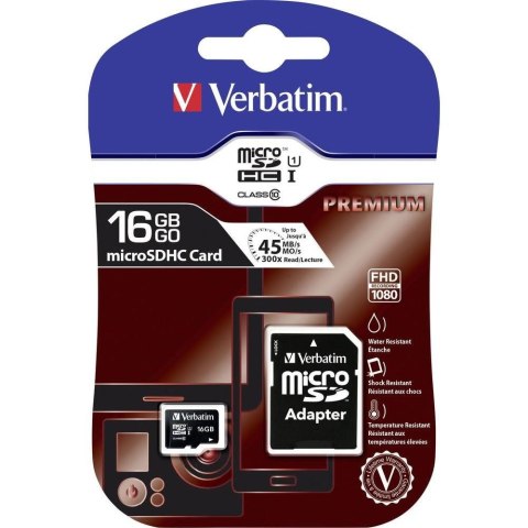 Karta pamięci microSDHC 16GB Class10 UHS-I + Adapter