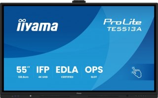 Monitor 55 cali ProLite TE5513A-B3AG INFRARED,40pkt,IPS,4K,500cd,1200:1,8ms WiFi,USB, ANDROID 14, Google EDLA,2x20W, uchwyt ści