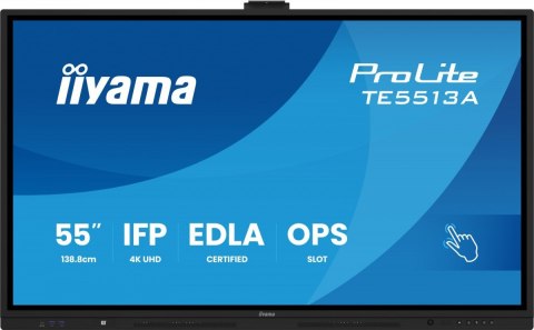 Monitor 55 cali ProLite TE5513A-B3AG INFRARED,40pkt,IPS,4K,500cd,1200:1,8ms WiFi,USB, ANDROID 14, Google EDLA,2x20W, uchwyt ści