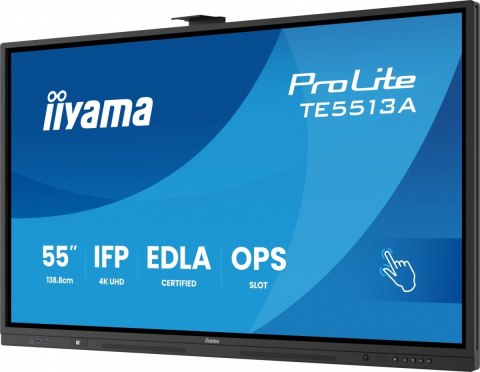 Monitor 55 cali ProLite TE5513A-B3AG INFRARED,40pkt,IPS,4K,500cd,1200:1,8ms WiFi,USB, ANDROID 14, Google EDLA,2x20W, uchwyt ści