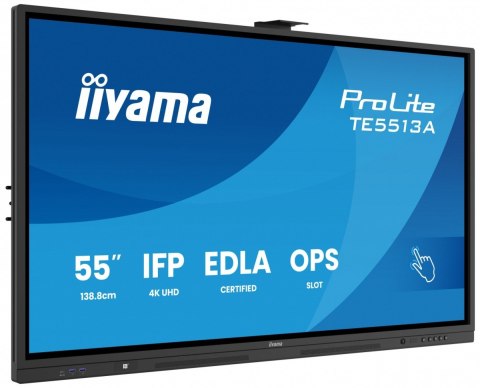 Monitor 55 cali ProLite TE5513A-B3AG INFRARED,40pkt,IPS,4K,500cd,1200:1,8ms WiFi,USB, ANDROID 14, Google EDLA,2x20W, uchwyt ści
