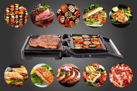 ELDOM GRILL KONTAKTOWY GK110 800W CZARNO-SREBRNY