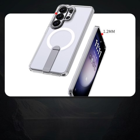 Etui pokrowiec na Samsung Galaxy S26 Ultra z podstawką Hybrid Armor X MagSafe - przezroczysty