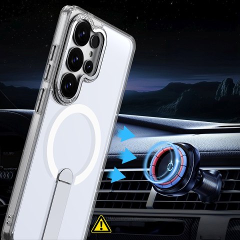 Etui pokrowiec na Samsung Galaxy S26 Ultra z podstawką Hybrid Armor X MagSafe - przezroczysty