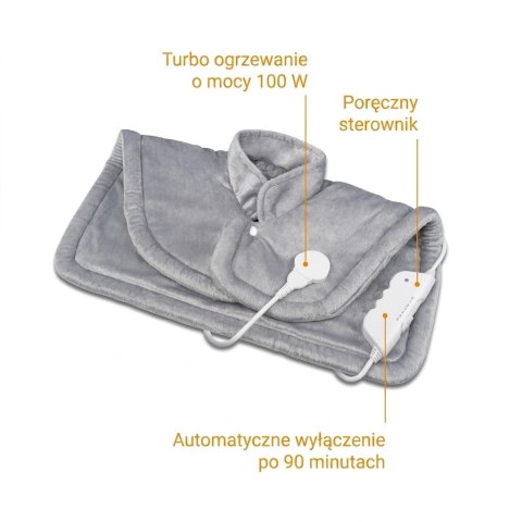 Koc grzejny na kark i ramiona Medisana HP 622 100 W | Turbo-Heat | 520 x 560 mm | szary