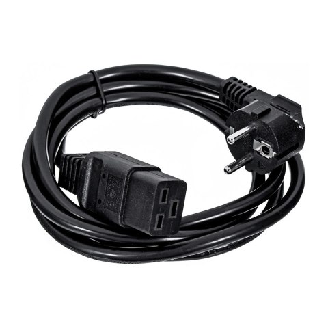 GEMBIRD KABEL ZASILAJĄCY SERWEROWY C19 (SCHUKO/IEC320) 16A, 1.8M, CZARNY