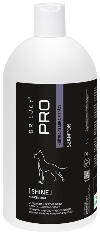 Szampon odżywczy dla psów o krótkiej gładkiej sierści Dr Lucy Pro Shine - 1 l