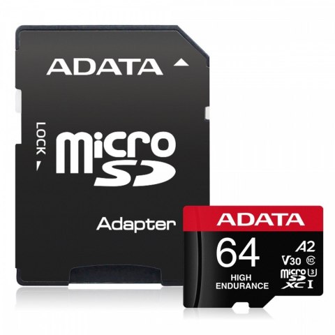 Karta pamięci microSD High Endurance 64GB UHS1 U3 V30 A2 100/80MB/s + Adapter
