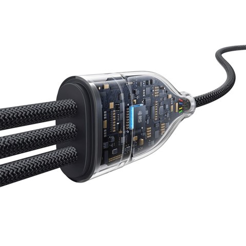 Kabel przewód 3w1 USB-C Flash Series 3 100W 1.5m - czarny