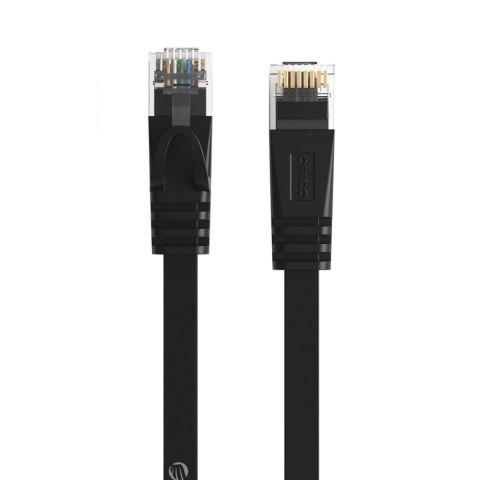 Kabel sieciowy internetowy Ethernet CAT7 10Gbps RJ45 LAN płaski 10 m - czarny