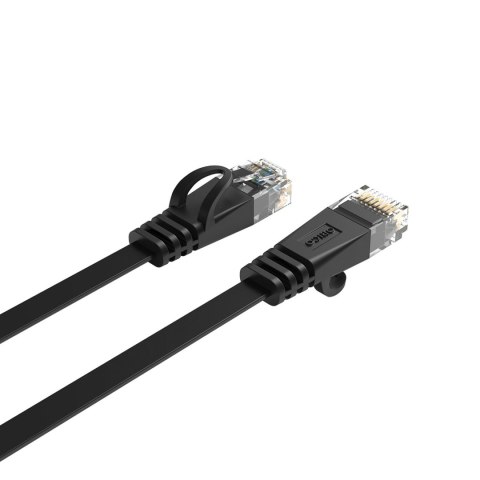 Kabel sieciowy internetowy Ethernet CAT7 10Gbps RJ45 LAN płaski 10 m - czarny