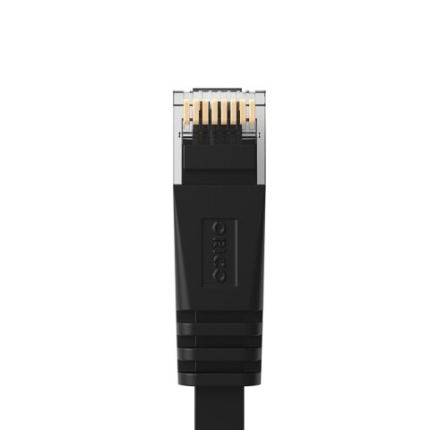 Kabel sieciowy internetowy Ethernet CAT7 10Gbps RJ45 LAN płaski 10 m - czarny