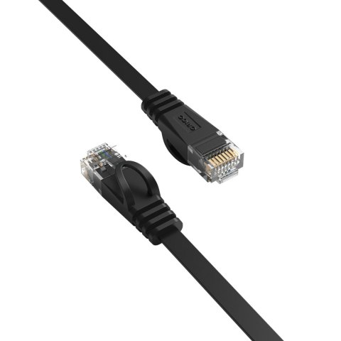 Kabel sieciowy internetowy Ethernet CAT7 10Gbps RJ45 LAN płaski 10 m - czarny