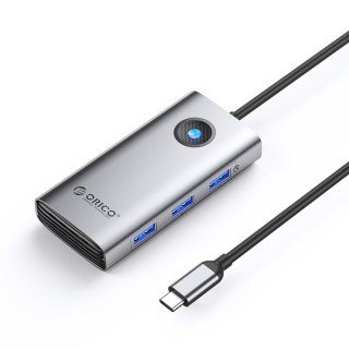 Stacja dokująca 6w1 USB-C - USB-A USB-C HDMI PD 100 W 4K 30Hz - szara