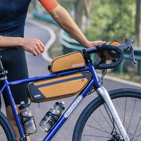 Torba rowerowa pod ramę wodoodporna 2 l - pomarańczowa