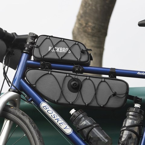 Torba rowerowa pod ramę wodoodporna 2 l - szara