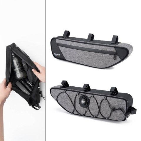 Torba rowerowa pod ramę wodoodporna 2 l - szara