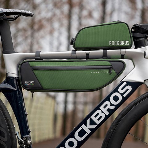 Torba rowerowa pod ramę wodoodporna 2 l - zielona