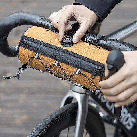 Torba rowerowa wałek na kierownicę wodoodporna 1.5 l - pomarańczowa