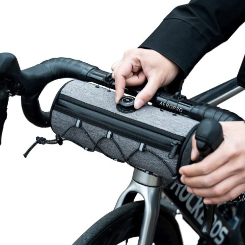 Torba rowerowa wałek na kierownicę wodoodporna 1.5 l - szara