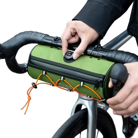 Torba rowerowa wałek na kierownicę wodoodporna 1.5 l - zielona