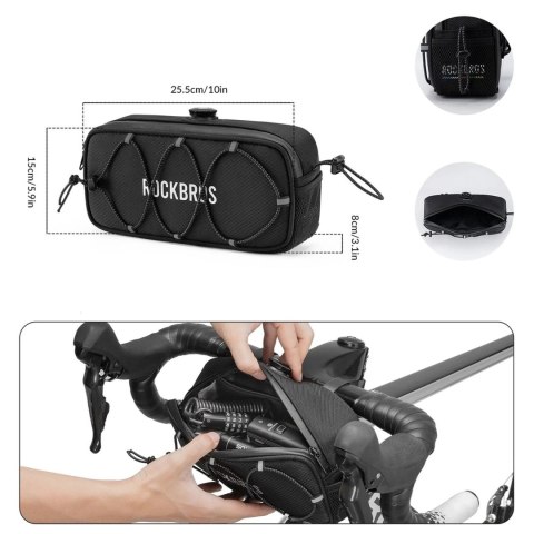 Torba sakwa rowerowa na kierownicę wodoodporna 1.9 l - czarna