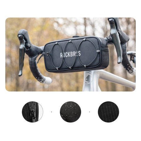 Torba sakwa rowerowa na kierownicę wodoodporna 1.9 l - czarna