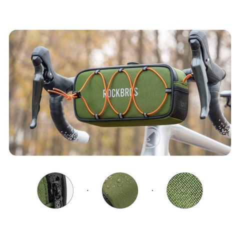Torba sakwa rowerowa na kierownicę wodoodporna 1.9 l - zielona