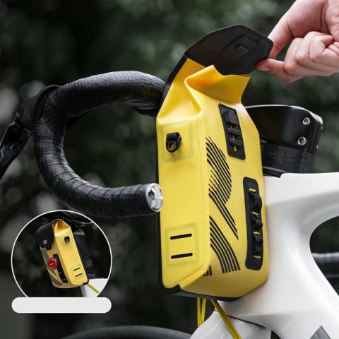 Torba rowerowa na kierownicę wodoodporna 1.3 l - żółta