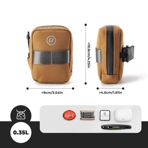 Torba rowerowa podsiodłowa 0.35 l - brązowa