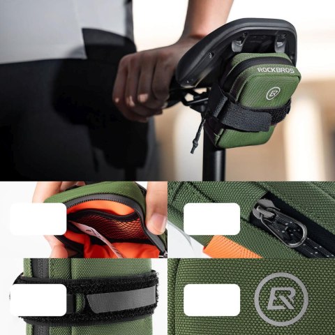 Torba rowerowa podsiodłowa 0.35 l - zielona