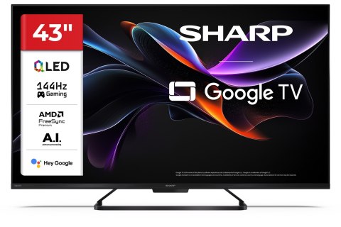 Telewizor SHARP 43HR7265E QLED 43" 4K Ultra HD Google TV Dolby Digital Plus DVB-T2 Czarny (OUTLET)