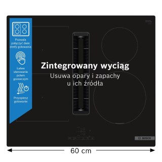 Płyta indukcyjna z wyciągiem Bosch PVS611B16E 60 cm | 4 pola | wbudowany wyciąg | CombiZone | czarny