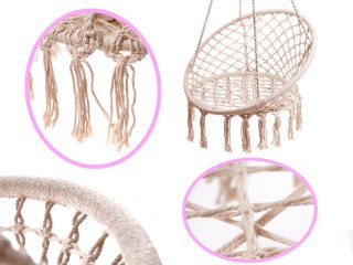 Huśtawka LUARO fotel bocianie gniazdo ecru 80cm 150kg Kik Sp. z o. o. Sp. k.