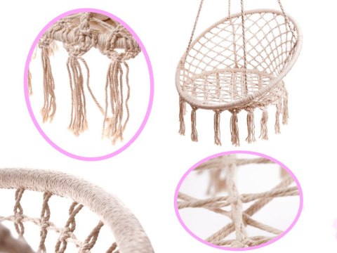 Huśtawka LUARO fotel bocianie gniazdo ecru 80cm 150kg Kik Sp. z o. o. Sp. k.