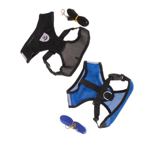 Szelki bezuciskowe spacerowe regulowane odblask dla psa kota + smycz rozmiar XL Kik Sp. z o. o. Sp. k.