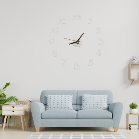 Zegar ścienny naklejany DIY regulowany nowoczesny srebrny 12 godzin Kik Sp. z o. o. Sp. k.