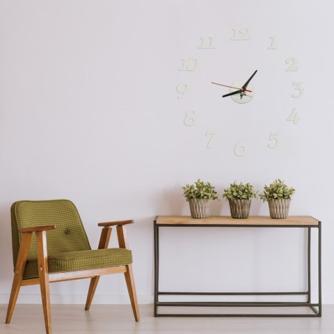 Zegar ścienny naklejany DIY regulowany nowoczesny srebrny 12 godzin Kik Sp. z o. o. Sp. k.