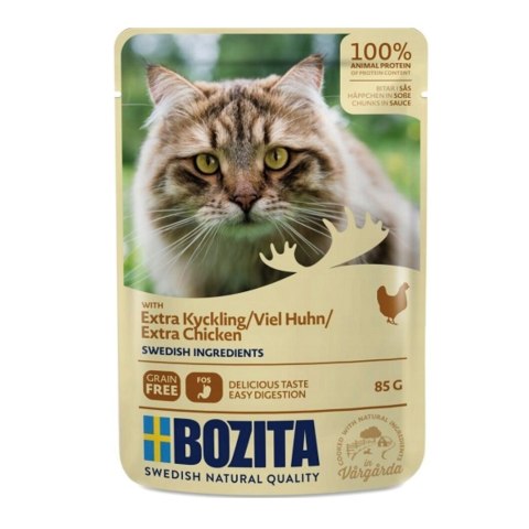 BOZITA Mięsne kawałki w sosie z kurczakiem - saszetka dla kota - 85g