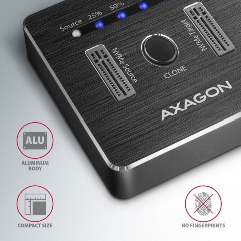ADSA-M2C ALU Stacja dokująca, USB-C 3.2 Gen 2 - 2x M.2 NVMe SSD CLONE MASTER