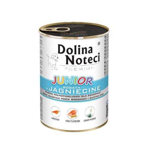 DOLINA NOTECI Premium Junior bogata w jagnięcinę - mokra karma dla szczeniąt ras średnich i dużych - 400g