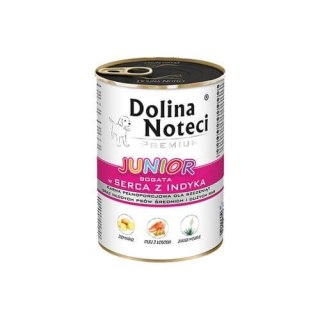 DOLINA NOTECI Premium Junior bogata w serca z indyka - mokra karma dla szczeniąt ras średnich i dużych - 400g