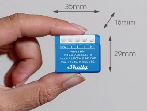 Inteligentny jednokanałowy przekaźnik Z-Wave Shelly Qubino Wave 1 Mini LR