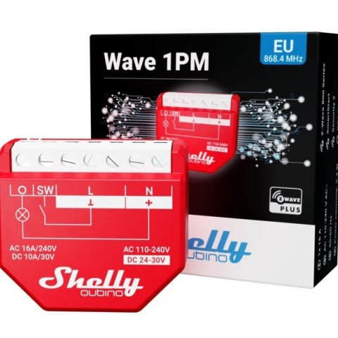 Inteligentny jednokanałowy przekaźnik Z-Wave Shelly Qubino Wave 1PM z pomiarem energii