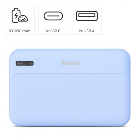 Power pack 10000 mAh 2xUSB-A niebieski